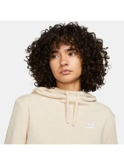 Nike Sportswear Club Fleece Women's Funnel-Neck Hoodie - Beige  -Sport Sphere VL38Z SQ4 0000000108 BEIGE MDd