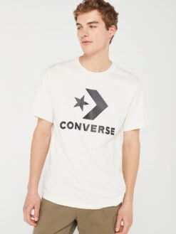 Converse Center Front Large Logo Star Chevron T-Shirt - White