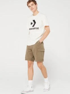 Converse Center Front Large Logo Star Chevron T-Shirt - White -Sport Sphere VL6RC SQ3 0000000013 WHITE MDo