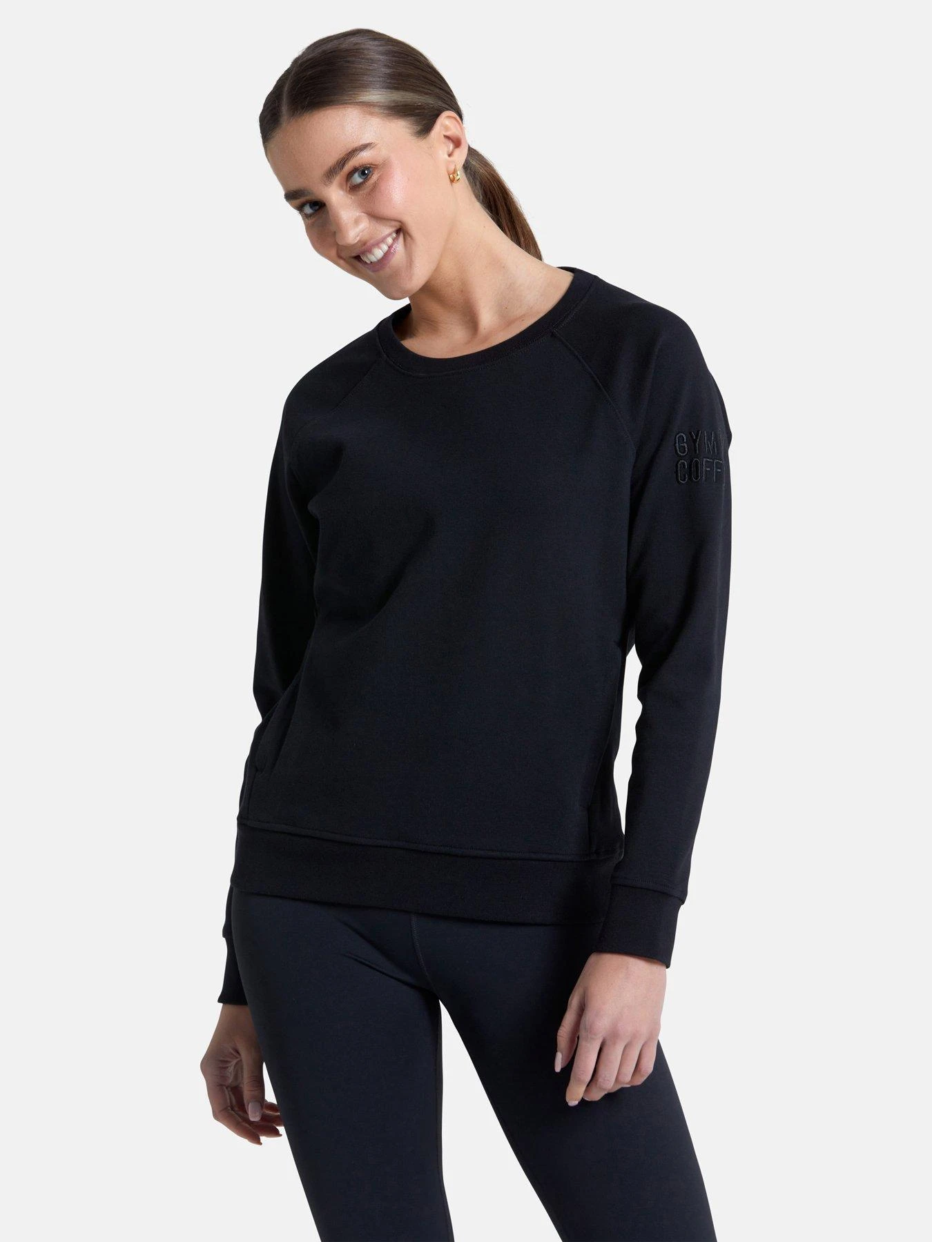 Gym + Coffee Chill Crew Neck Sweatshirt - Black 1 Gym + Coffee Chill Crew Neck Sweatshirt - Black