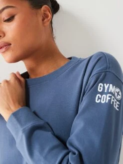 Gym + Coffee Gym+Coffee Essential Longline Crew -Sport Sphere VLC1J SQ4 0000000020 BLUE MDd