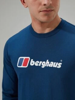 Berghaus Organic Big Logo Long Sleeved T-shirt - Blue -Sport Sphere VLFES SQ5 0000000020 BLUE MDd1