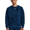 UNDER ARMOUR Mens Training Rival Fleece Printed Crew Sweat - Blue