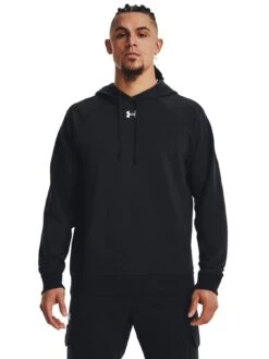 UNDER ARMOUR Mens Training Rival Fleece Hoodie - Black/White