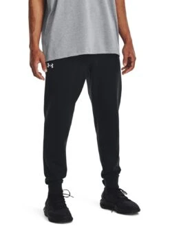 UNDER ARMOUR Training Rival Fleece Joggers - Black/White (Plus Size)