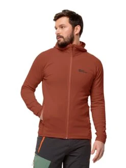 Jack Wolfskin Baiselberg Full Zip Hooded Midlayer - Red