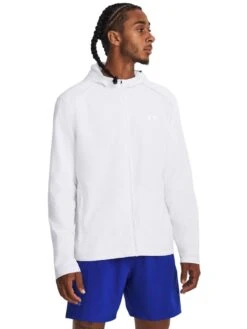 UNDER ARMOUR Men's Running Storm Hooded Jacket - White/Reflective