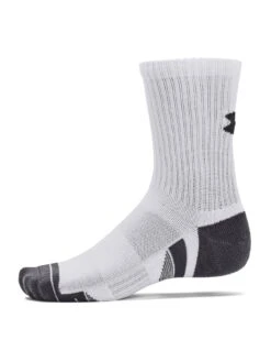 UNDER ARMOUR Mens Training Performance Cotton 3pk Mid Socks -Sport Sphere VLGQC SQ4 0000000013 WHITE SLd1