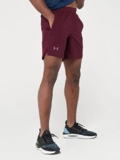 UNDER ARMOUR Men's Running Launch 7'' Shorts - Burgundy