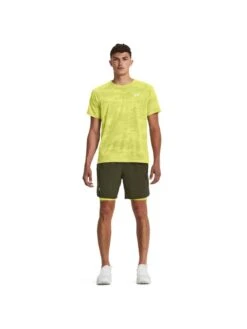 UNDER ARMOUR Men's Running Launch 7'' 2-In-1 Shorts - Khaki/Lime -Sport Sphere VLGS0 SQ3 0000000058 KHAKI MDo
