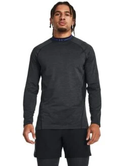 UNDER ARMOUR Men's Training ColdGear® Armour Twist Mock Neck Long Sleeve Top - Black