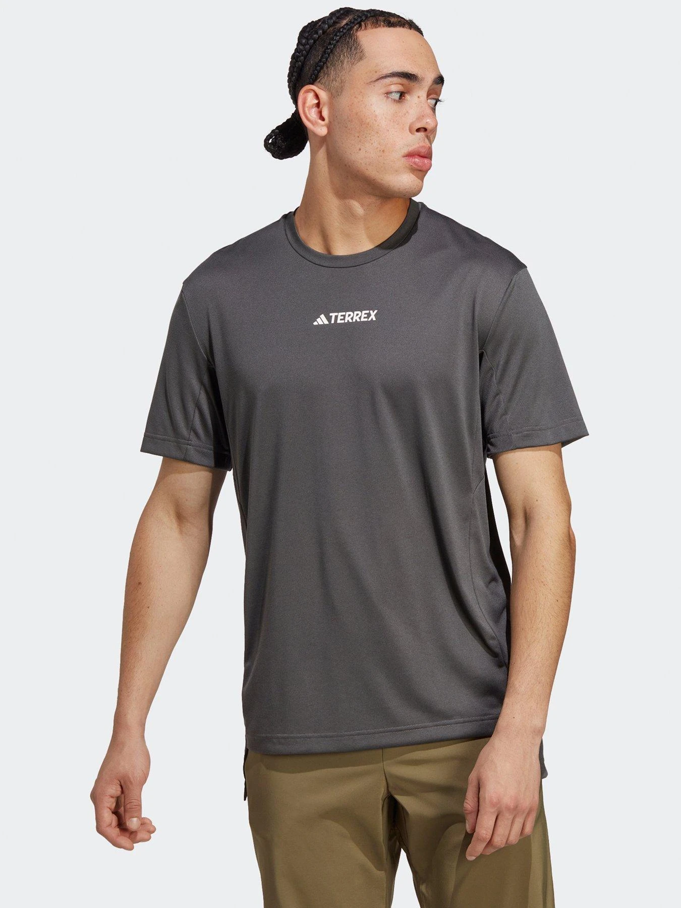 Adidas Terrex Men's Centre Chest Logo T-Shirt - Grey 1 Adidas Terrex Men's Centre Chest Logo T-Shirt - Grey