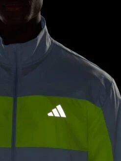 Adidas Men's Break The Norm Running Jacket - Grey/Yellow -Sport Sphere VLP8L SQ4 0000000005 GREY MDd