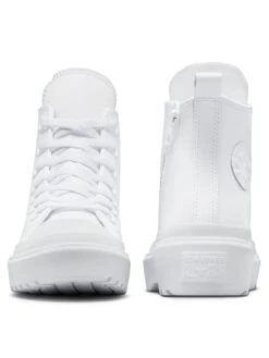 Converse Older Girls Chuck Taylor All Star Eva Lift Leather Hi Top Trainers -Sport Sphere VLTEN SQ3 0000000013 WHITE SLb