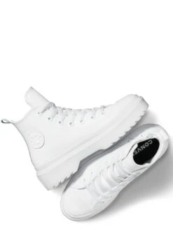 Converse Older Girls Chuck Taylor All Star Eva Lift Leather Hi Top Trainers -Sport Sphere VLTEN SQ4 0000000013 WHITE SLt
