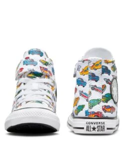 Converse Chuck Taylor All Star Cars 1v Kids Hi Top Trainers -Sport Sphere VLTSH SQ3 0000000013 WHITE SLb
