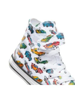 Converse Chuck Taylor All Star Cars 1v Kids Hi Top Trainers -Sport Sphere VLTSH SQ6 0000000013 WHITE SLd