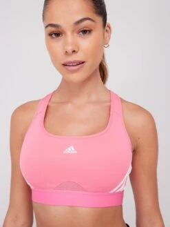 Adidas Performance Powerreact Training Medium-support 3-stripes Bra - Pink -Sport Sphere VM05Z SQ4 0000000063 PINK MDd