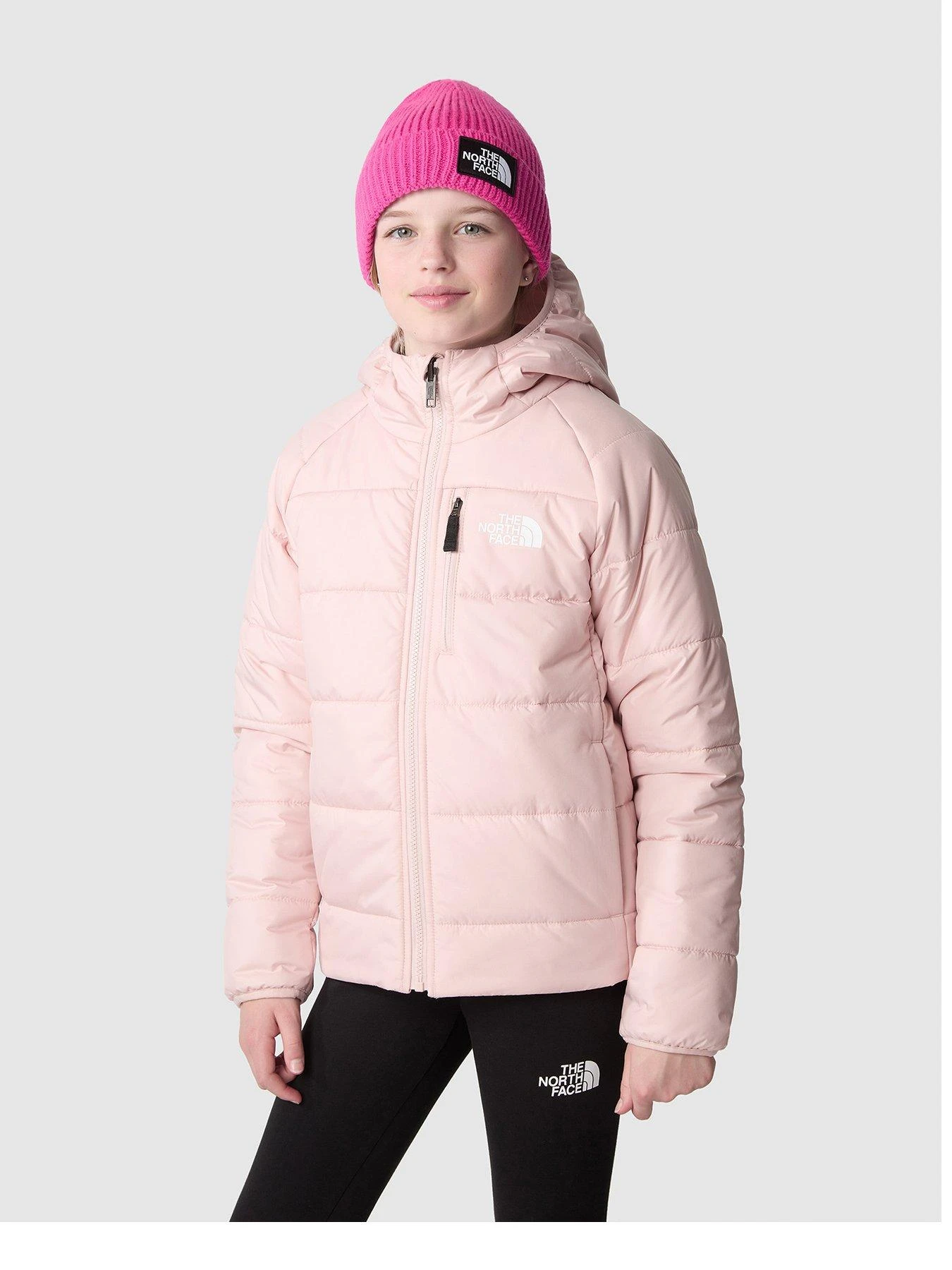 THE NORTH FACE Girls Reversible Perrito Jacket - Light Pink 1 THE NORTH FACE Girls Reversible Perrito Jacket - Light Pink