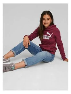 Puma Girls Essentials Fleece Logo Hoodie - Dark Red -Sport Sphere VM2HW SQ3 0000000315 DARK RED SLb
