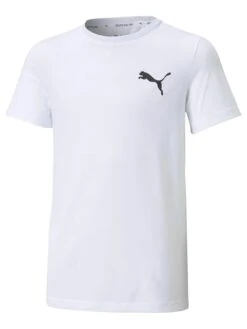 Puma Boys Training Small Logo Tee - White