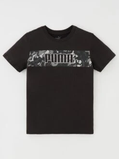 Puma Boys Training Sports Graphic Tee - Black