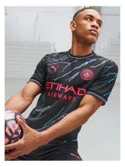 Puma Mens Manchester City 23/24 Third Short Sleeved Shirt - Black