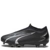 Puma Youth Ultra Match Laceless Firm Ground Football Boots - Black