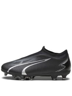 Puma Youth Ultra Match Laceless Firm Ground Football Boots - Black
