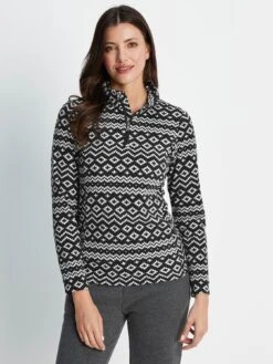 TOG24 Women's Shepley 1/4 Zip Microfleece Top - Black