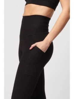 TLC Sport Performance Extra Strong Compression Cropped Leggings With Tummy Control And Side Pockets - Black -Sport Sphere VP4P3 SQ4 0000000004 BLACK MDd