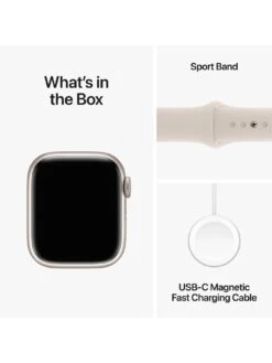 Apple Watch Series 9 (GPS + Cellular), 41mm Starlight Aluminium Case With Starlight Sport Band - S/M -Sport Sphere VPWCG SQ7 0000016239 STARLIGHT SLd3