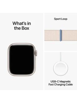 Apple Watch Series 9 (GPS + Cellular), 41mm Starlight Aluminium Case With Starlight Sport Loop -Sport Sphere VPWCI SQ7 0000016239 STARLIGHT SLd3