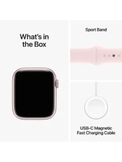 Apple Watch Series 9 (GPS), 45mm Pink Aluminium Case With Light Pink Sport Band -Sport Sphere VPWCL SQ7 0000000063 PINK SLd3