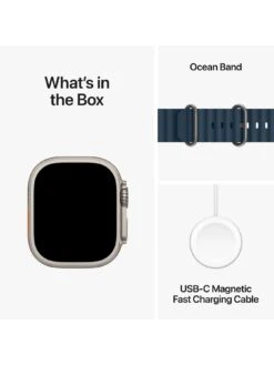 Apple Watch Ultra 2 (GPS + Cellular), 49mm Titanium Case With Blue Ocean Band -Sport Sphere VPWCY SQ7 0000000020 BLUE SLd3