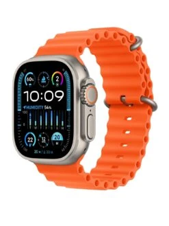 Apple Watch Ultra 2 (GPS + Cellular), 49mm Titanium Case With Orange Ocean Band