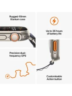 Apple Watch Ultra 2 (GPS + Cellular), 49mm Titanium Case With Indigo Alpine Loop -Sport Sphere VPWD5 SQ6 0000000152 INDIGO SLd2