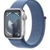 Apple Watch Series 9 (GPS), 41mm Silver Aluminium Case With Winter Blue Sport Loop