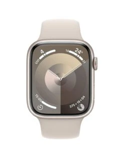 Apple Watch Series 9 (GPS + Cellular), 45mm Starlight Aluminium Case With Starlight Sport Band - S/M -Sport Sphere VPWDJ SQ2 0000016239 STARLIGHT SLb