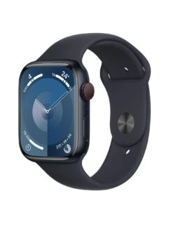 Apple Watch Series 9 (GPS + Cellular), 45mm Midnight Aluminium Case With Midnight Sport Band - S/M
