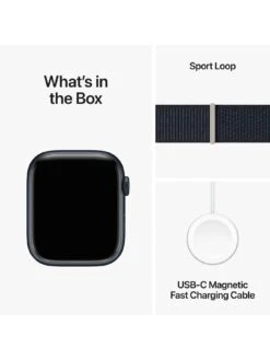 Apple Watch Series 9 (GPS + Cellular), 45mm Midnight Aluminium Case With Midnight Sport Loop -Sport Sphere VPWDO SQ7 0000000976 MIDNIGHT SLd3