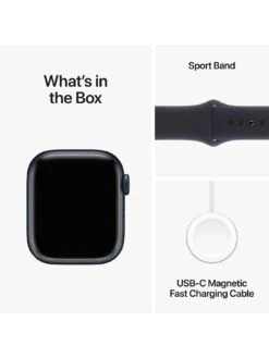 Apple Watch Series 9 (GPS), 41mm Midnight Aluminium Case With Midnight Sport Band -Sport Sphere VPWDU SQ7 0000000976 MIDNIGHT SLd3