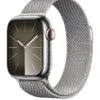 Apple Watch Series 9 (GPS + Cellular), 41mm Silver Stainless Steel Case With Silver Milanese Loop