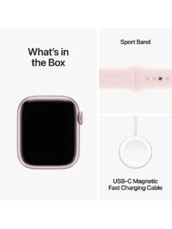 Apple Watch Series 9 (GPS), 41mm Pink Aluminium Case With Light Pink Sport Band -Sport Sphere VPWE9 SQ7 0000000063 PINK SLd3