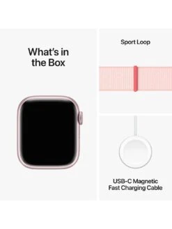 Apple Watch Series 9 (GPS), 41mm Pink Aluminium Case With Light Pink Sport Loop -Sport Sphere VPWEB SQ7 0000000063 PINK SLd3