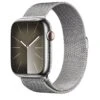 Apple Watch Series 9 (GPS + Cellular), 45mm Silver Stainless Steel Case With Silver Milanese Loop